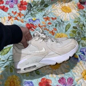 Nike Cream Sneakers with Textured Fabric and Chunky Sole